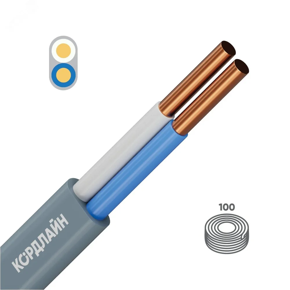 Кабель силовой ВВГ-Пнг(А)-LS 2х6(N)-0,66 100м ТРТС